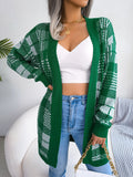 Plaid Trench Coat Ins Style Autumn and Winter Plaid Casual Cardigan Sweater Coat