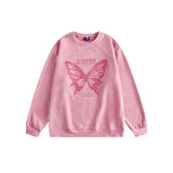 Unisex Jacket Autumn Butterfly Burning round Neck Sweaters Women's Clothing