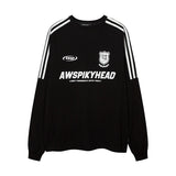 Men Long Sleeve Shirt Distressed Gradient Long Sleeve T-shirt Men and Women Hiphop Street Retro Base