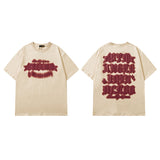 Men T Shirt Vintage Graffiti Bottoming T-shirt Hip Hop Short Sleeve