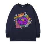Men Long Sleeve Shirt Crew Neck Pullover Sweatshirt Men's and Women's Printed T-shirt Loose Long Sleeve Top