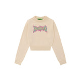 Women Sweater Embroidery Short Sweater Women's Casual round Neck Sweater