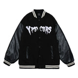 Men Cotton Mixed Jacket Coat Embroidered Letter Baseball Uniform Jacket Men Loose Stitching Jacket