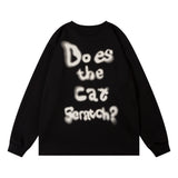 Men Hoodie Cartoon Animal Paste Cloth Embroidery round Neck Sweater