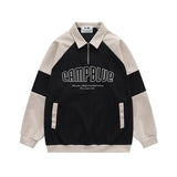 Men Hoodie Lapel Pullover Sweater Men's Casual Long Sleeve Polo Collar Sportswear