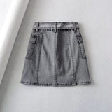Women Skirt Summer High Waist Slimming Denim Skirt Skirt