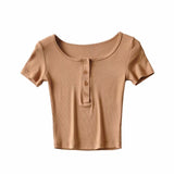 Women's T-Shirt Summer Round Neck Short sleeved T-shirt Top
