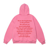 Men Hoodie Letter Print Sweatshirt Autumn and Winter Loose Leisure Long-Sleeve Hooded Pullover