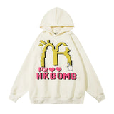 Men Hoodie Letter Printed Hoodie Men's Loose Oversize Hip Hop Long Sleeve Hoodie