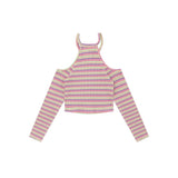 Women Sweater Short Sweater Women Casual Contrast Color Embroidered Long Sleeve