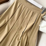 Women Skirt Vintage Spring High Waist Midi Skirt