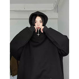 Men Hoodie Vintage Zipper Turtleneck Sweater Men's Autumn Fashion Brand Hooded Jacket