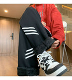 Men Sweatpants Men's Retro Oversize Straight-Leg Pants