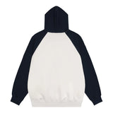 Men Hoodie Stitching Raglan Sleeve Hooded Sweater Men's Long Sleeve Pullover Hoodie
