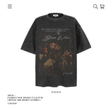 American vintage street T-shirt men's loose spring and summer half-sleeved shirt