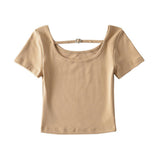 Women T-Shirt Short-Sleeved T-shirt Women's Summer Slim-Fit Crop-Top