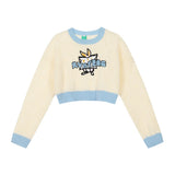 Women Sweater Short Sweater for Girls Autumn Leisure round Neck Long Sleeve