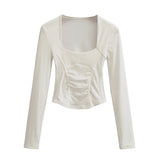 Women T-Shirt Long-Sleeved T-shirt Women's Autumn Slimming Top