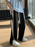 Men Sweatpants Men's Summer Draping Effect Ice Silk Wide-Leg Pants