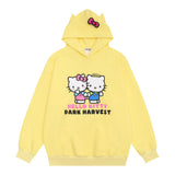 Men Hoodie Cartoon Cat Printed Hoodie