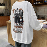 Men Hoodie round Neck Sweater Men's Autumn Hong Kong Style Loose