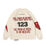 Men Fleece Lined Hoodie Print Sweaters Menswear Loose Pullover Top Ins American Style