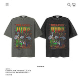 American vintage street T-shirt pure cotton men's and women's summer loose