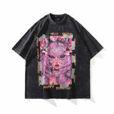 Men T Shirt Portrait Short Sleeve T-shirt Male and Female Trendy Brand Loose Retro Street