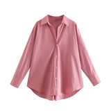 Women T-Shirt Spring Loose Casual Shirt Long Sleeve