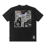 Men T Shirt T-shirt Men and Women Vintage Print Short Sleeves Loose Couple
