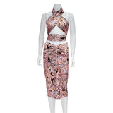 Women Desses Top and Skirt Suit Female