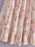 Women Skirt Spring and Autumn Elastic Printed Skirt