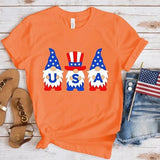 Women's Independence Day T Shirt round Neck Short Sleeve T-shirt Women's Top