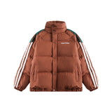Unisex Jacket Winter Striped Minimalist Bread Coat