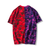 Bathing Ape T Shirt Summer Camouflage Camouflage Men's and Women's Summer Short-Sleeved T-shirt