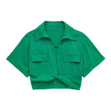 Women T-Shirt Spring Linen Short Shirt
