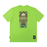 Men T Shirt Amekaji Vintage Printed Pure Cotton Loose Short Sleeve T-shirt for Men and Women