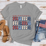 Women's Independence Day T Shirt round Neck Short Sleeve T-shirt Women's Top