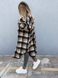 Plaid Trench Coat Fashionable Lengthened Plaid Shirt Women's Coat