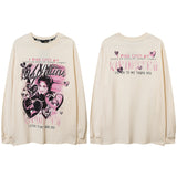 Men's Long Sleeve Shirt Long Sleeve Men's and Women's Autumn and Winter Ins Retro Couple Half Sleeve T-shirt