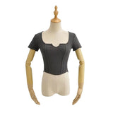 Women T-Shirt T-shirt Women's Summer Short Sleeve Skinny V-neck Top