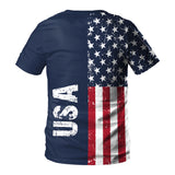 National Flag Day T Shirts Carnival Costume Men Sua Flag Printed T-shirt round Neck Short Sleeve