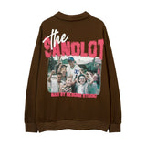 Men Hoodie Figure Printing Lapel Sweater Long Sleeve Pullover Polo Shirt Top Loose Casual