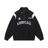 Men Hoodie Loose Sweater Men's Autumn and Winter Letter Embroidery Daily Leisure