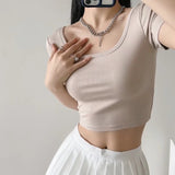 Women T-Shirt Short-Sleeved T-shirt Women's Summer Top Bottoming Shirt