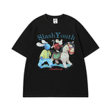 Men's T-shirt Spring and Summer Men's Cartoon Printed Casual Short-Sleeved T-shirt Men's and Women's