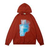 Men Hoodie Gradient Printed Hoodie Loose Long Sleeve Casual Top