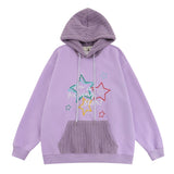 Men Hoodie Five-Pointed Star Embroidered Hoodie