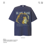 American vintage street T-shirt pure cotton retro men's and women's summer loose