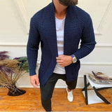 Men Sweater Spring Sweater Men's Cardigan Knitted Solid Color Casual Coat